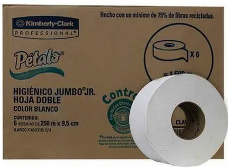Higienico Jumbo Petalo 250 metros x 9 cm.