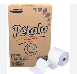 [92221] Toalla Rollo Pétalo 180 mts Bca x 6
